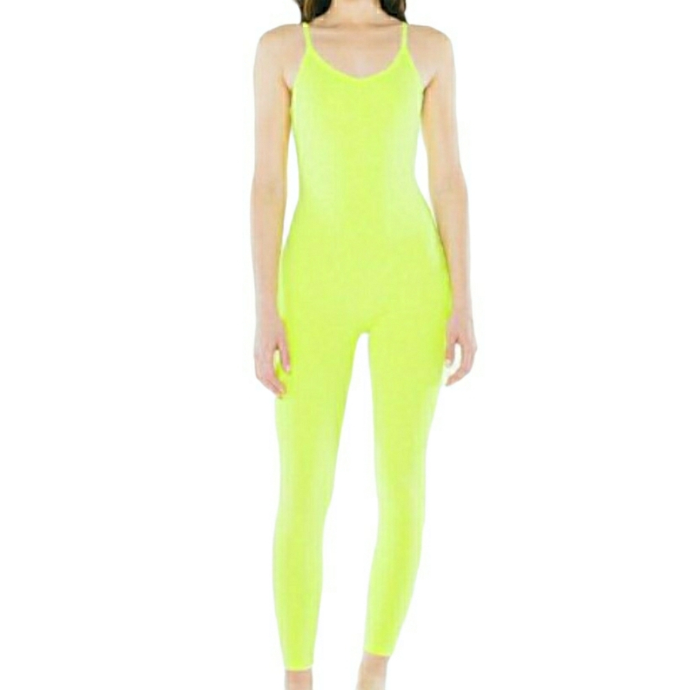 American Apparel Unitard Neon Yellow Green